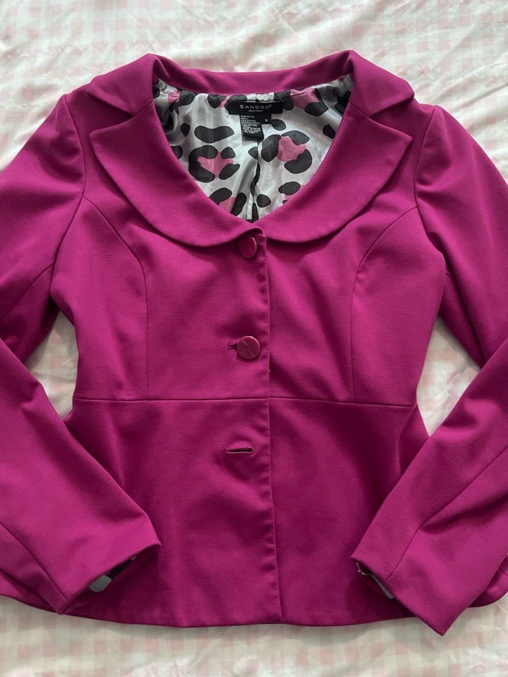 Cutest Sandro Fuchsia Button-Front Peacoat